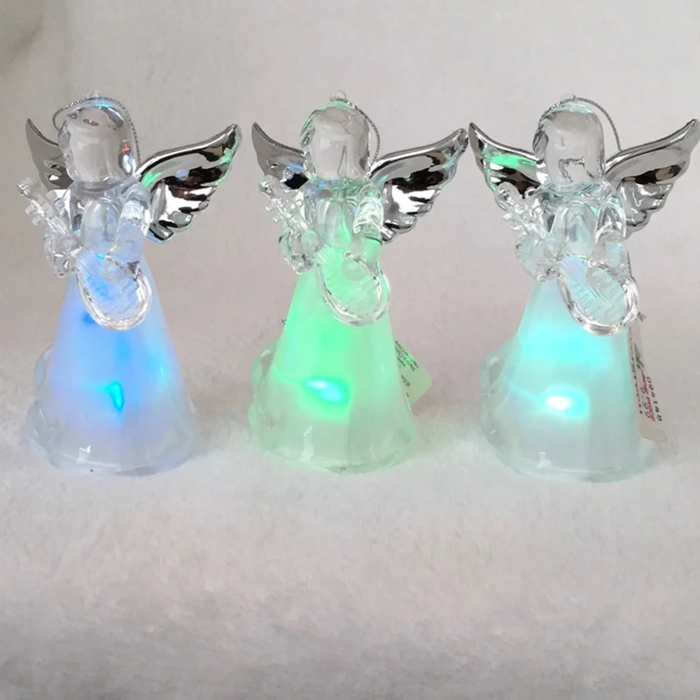 3 LED color changing acrylic Angel ornaments light up multicolor NWT - Picture 2 of 9
